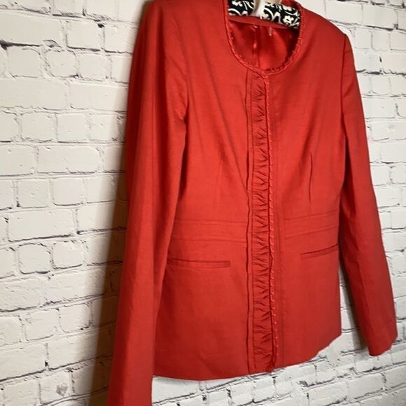 Elie Tahari Linen Blend Snap Front Long Jacket M‎ - Picture 6 of 15
